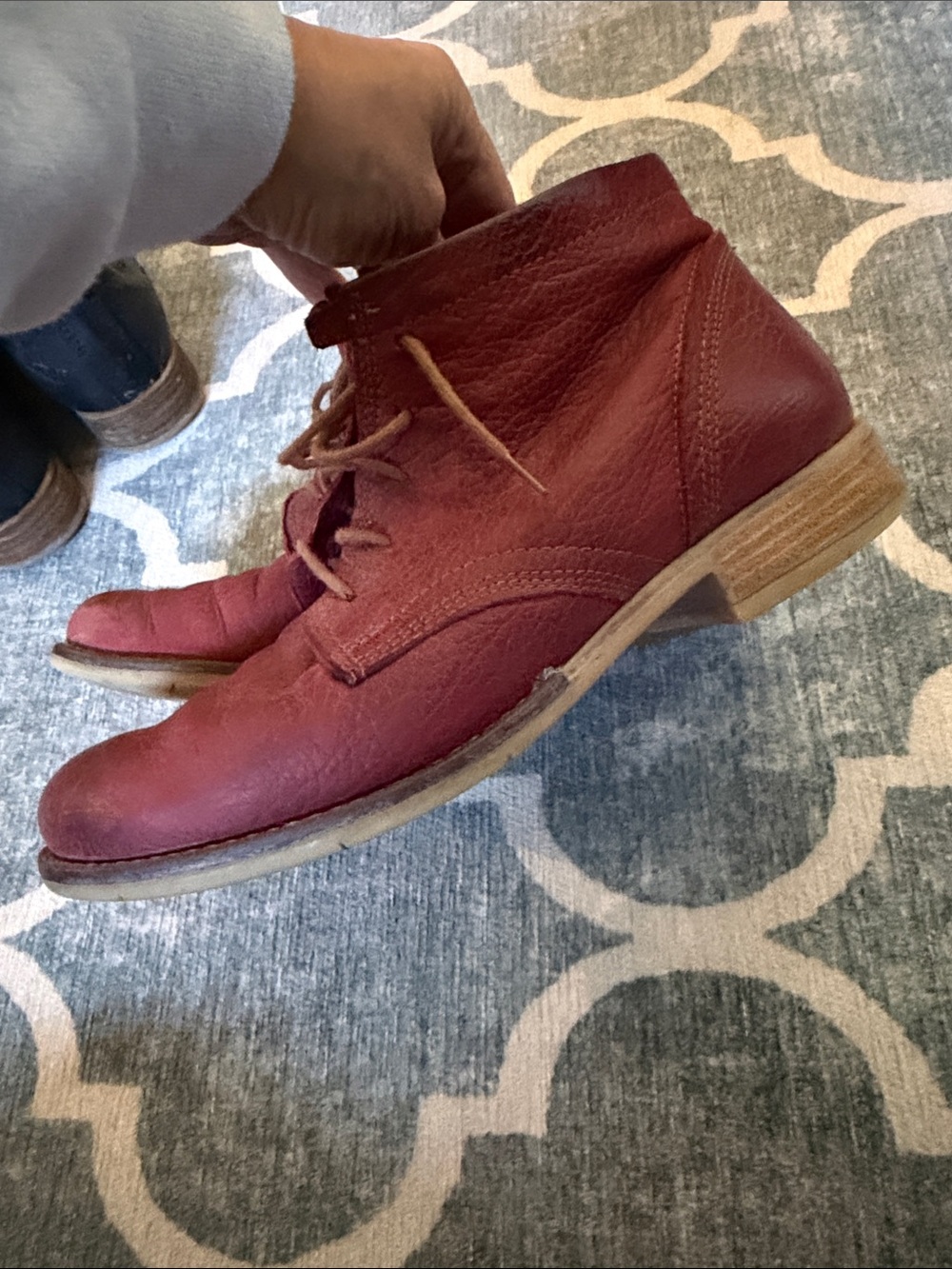 Josef Seibel Burgundy Lace-Up Ankle Booties - Picture 4 of 6